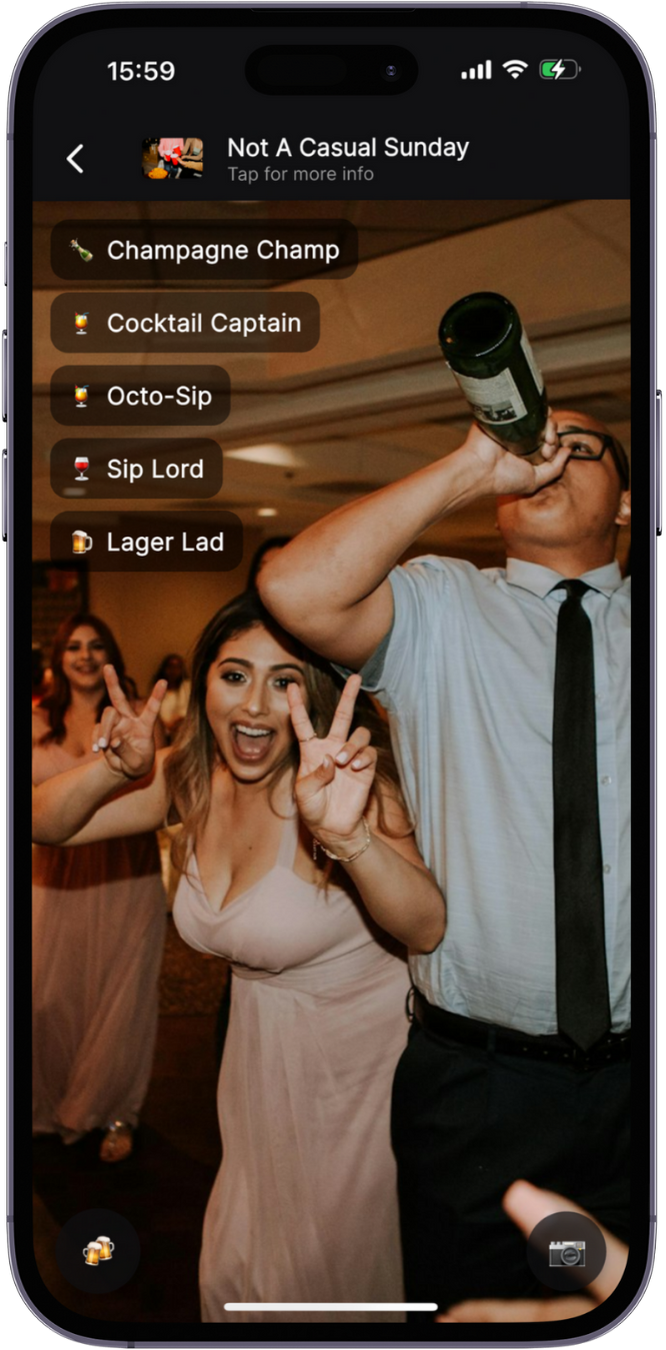 Drunklog camera screen
